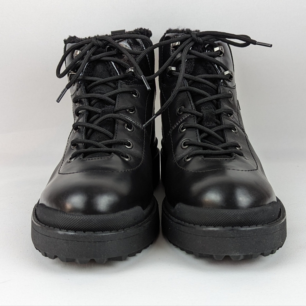 Geox Nevegal Amphibiox Waterproof Leather Combat Ankle Boot Black EU41 10.5 NIB - Picture 7 of 14